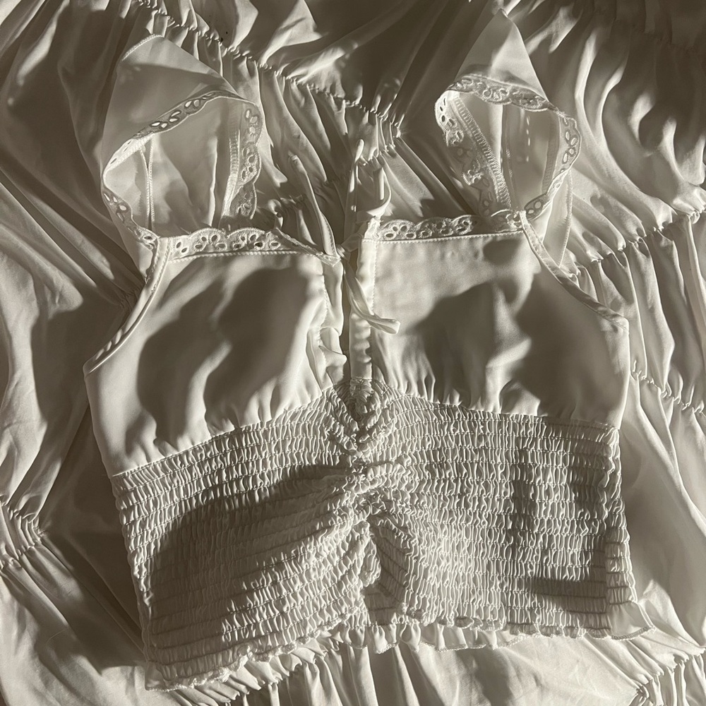 White Eyelet Top